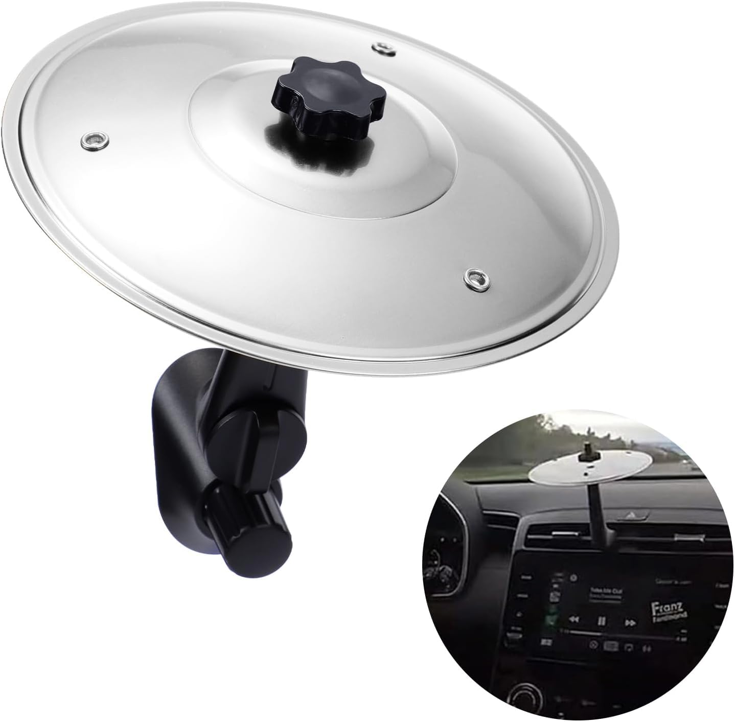 Cimbalo per auto, mini tamburo per gli amanti della musica, per rendere la guida più divertente, per tutti i tipi di veicoli, installazioni semplici (Argento)