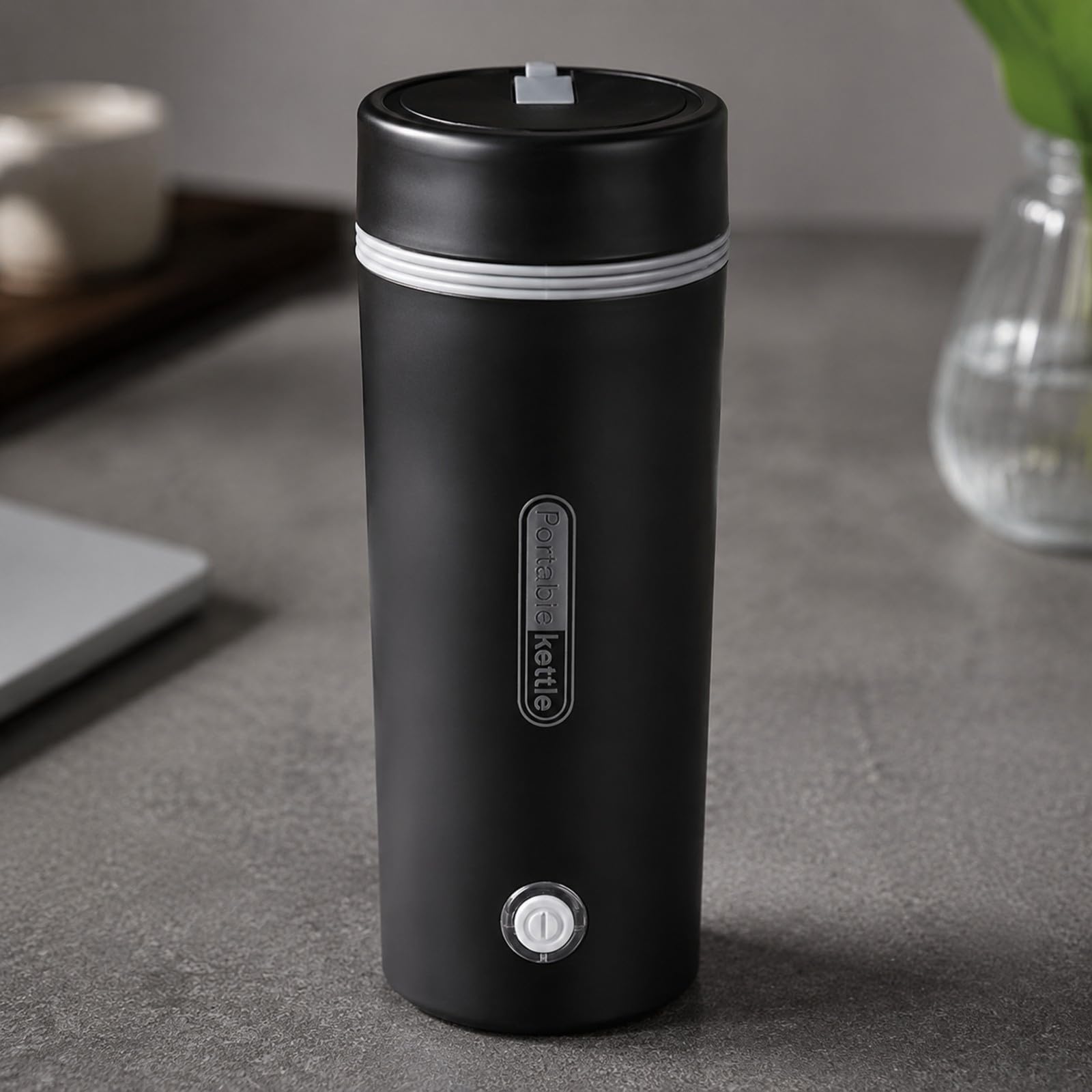 Tasse Chauffante Électrique En Acier Inoxydable 304 Portable Chauffant Électrique Cvercle à pr Déplacement, Vert, Prise EU 220V