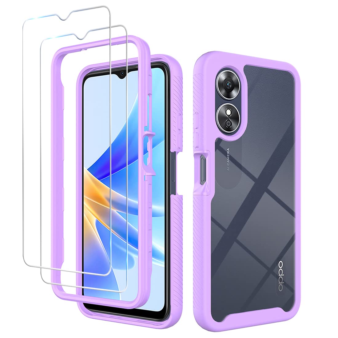 Custodia Cover + Protezione Vetro Temperato Per Oppo A17 A57
