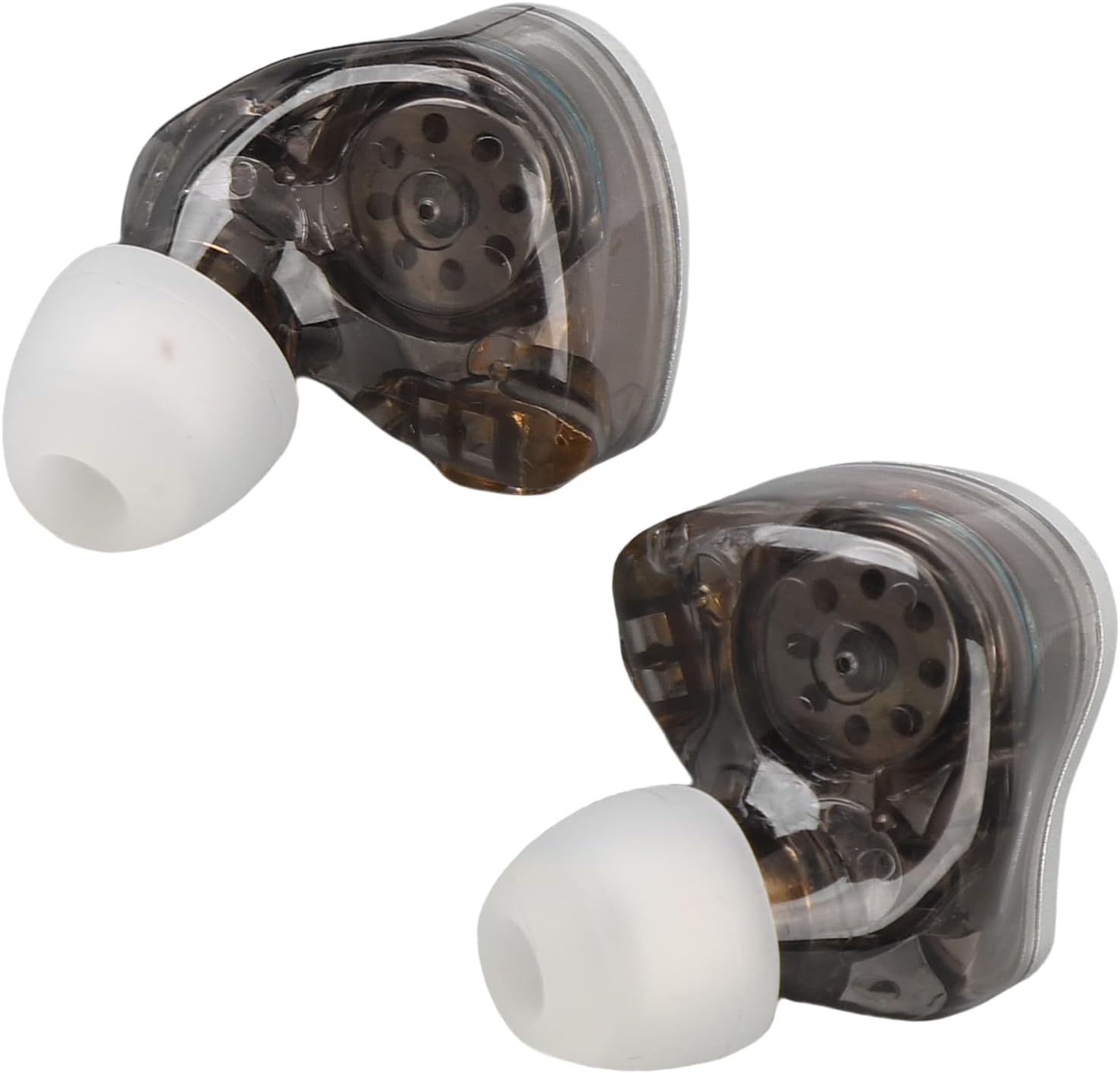 Cuifati IEM Earphones, HiFi Sound in Ear Monitor Headphones with Detachable Cable, Noise Cancelling Wired Gaming Earbuds, for Stage Studio Musicians Singers (Silver)