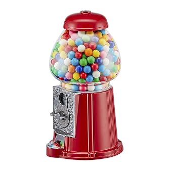 Balvi Gumball Machine American Dream Red Coin Bank and Dispenser for Candy, Gum, Chocolates, Nuts Wor