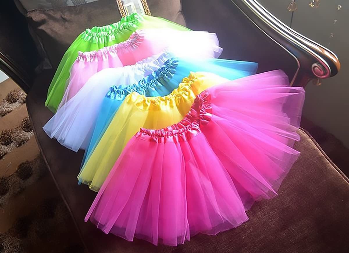 Falda de Tutú para Niñas Tul Ballet 3 Capas Elástica Disfraz Princesa 30cm