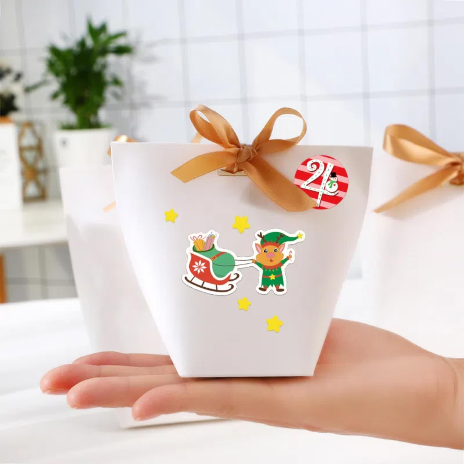 24 scatole vuote per calendario dell'avvento da riempire, 24 giorni di conto alla rovescia di Natale, 2 dimensioni, scatole di cartone per bambini, decorazioni natalizie per le vacanze (bianco)