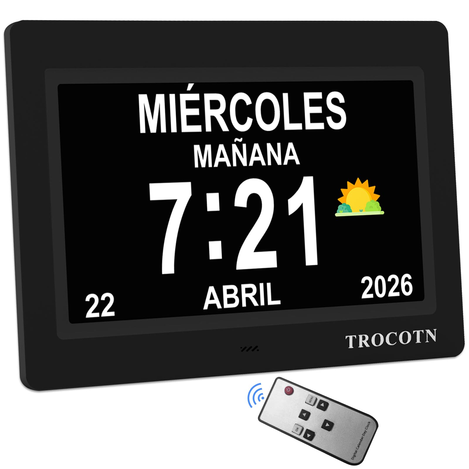 Reloj con fecha y día de la semana para regalar a abuelos y personas mayores