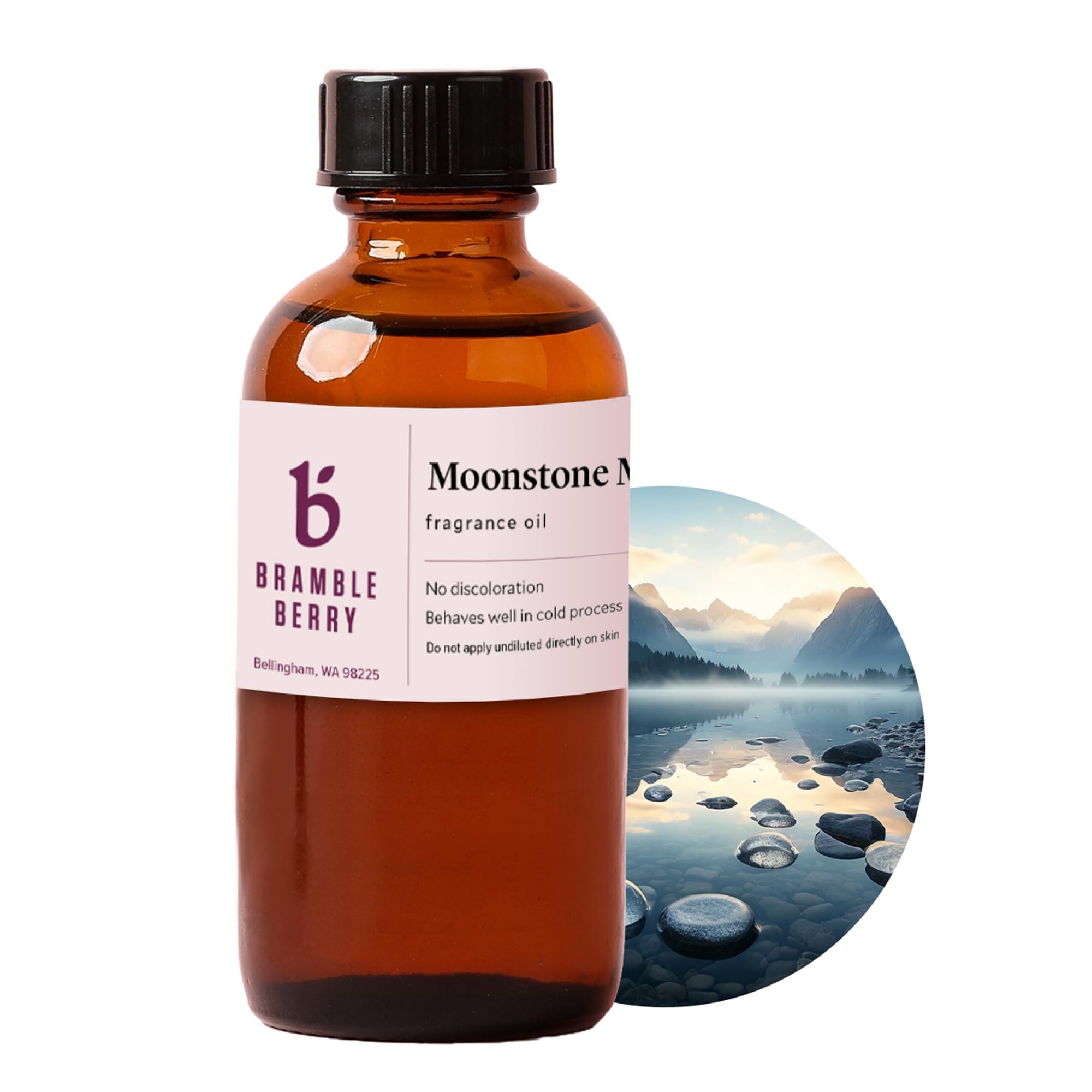 Bramble Berry Moonstone Mist Fragrance Oil 2 oz | Fresh Grapefruit, Mint, Chamomile &amp; Oolong Tea Scent for Soap Making, Candles, Lotion &amp; Bath Bombs | Skin Safe, Vegan, Paraben &amp; Phthalate Free