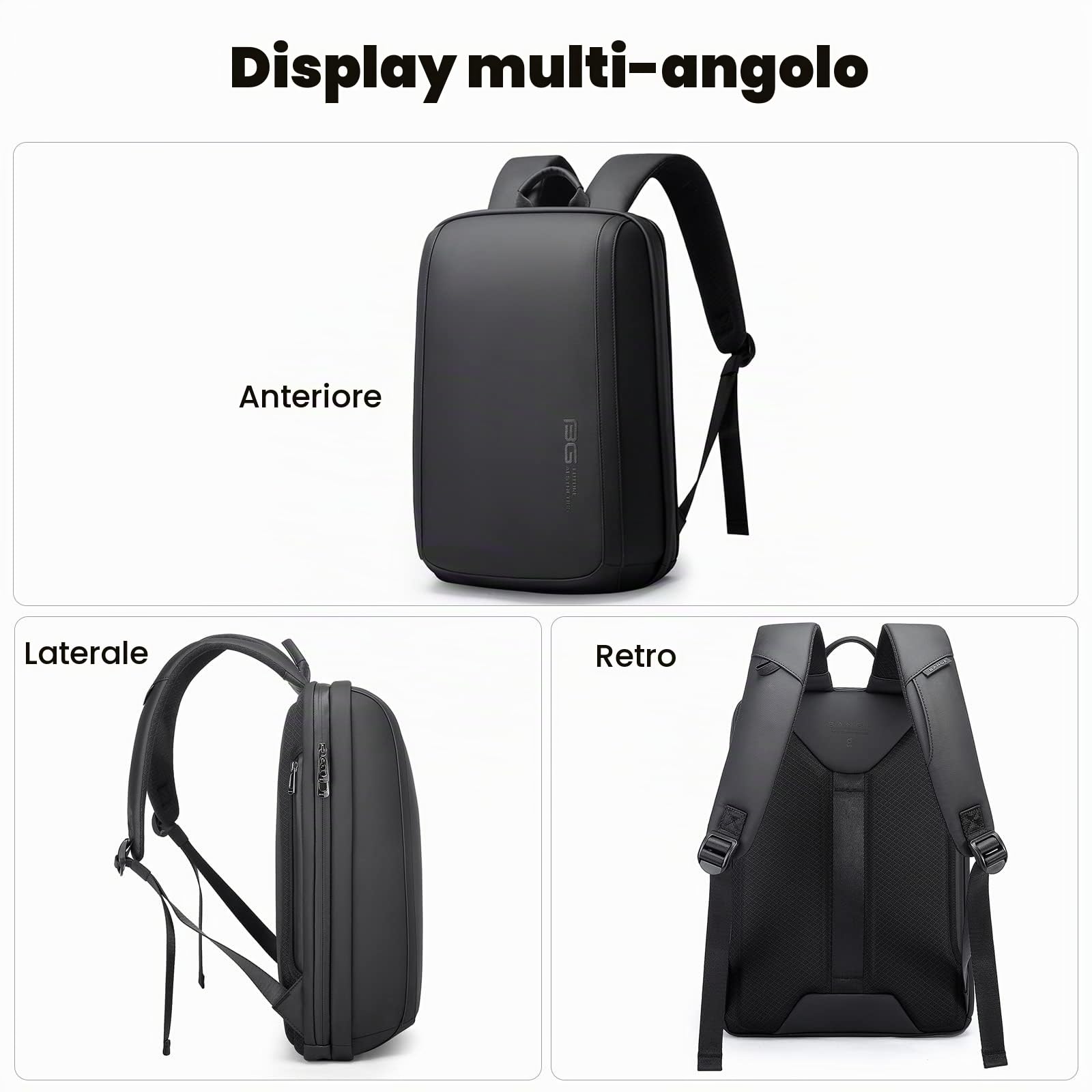 FANDARE Zaino Ufficio Uomo Porta PC 15.6 Pollici, Zainetto Scuola da Donna, Borsa Daypacks Stile Auto Sportive per Business Viaggio Lavoro, Impermeabile Grigio