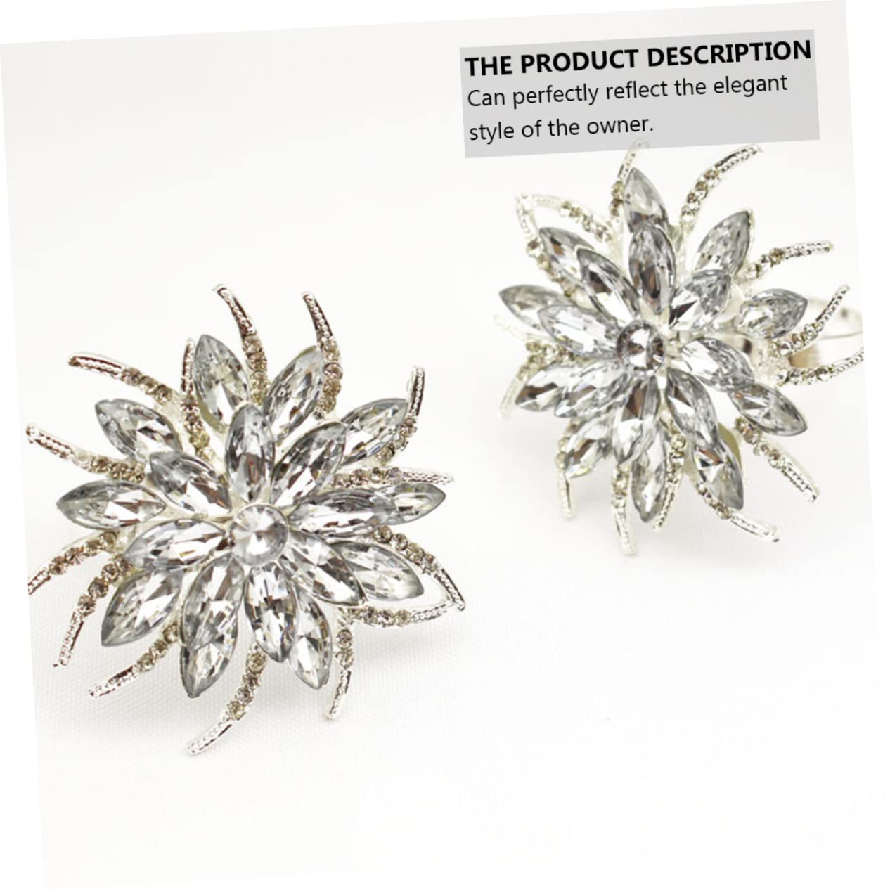 ABOOFAN 2sätze Lotus-Form Weihnachts-Rhinestone Serviettenringe Napkin Buckles Für Hochzeiten Und Dekorative Tischaccessoires