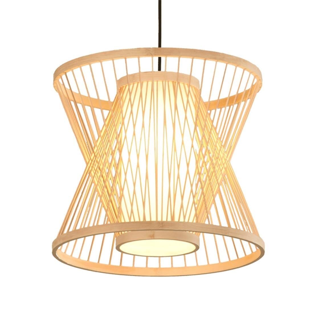 TONFON Bamboo Lantern Chandelier Foyer Hanging Lamp