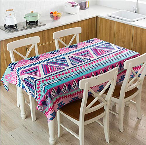 Nappe géométrique Couleur bohème Motif de noël imperméable Nappe de Table Basse A6 140x160cm