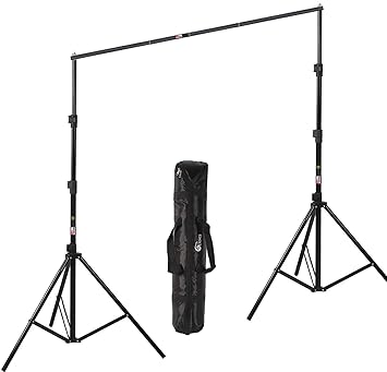 Eloies Background Backdrop Support Kit (Portable & Foldable) 9Ft for Photography & Videography Studio Background System Kit Comes with Padded Carry Bag