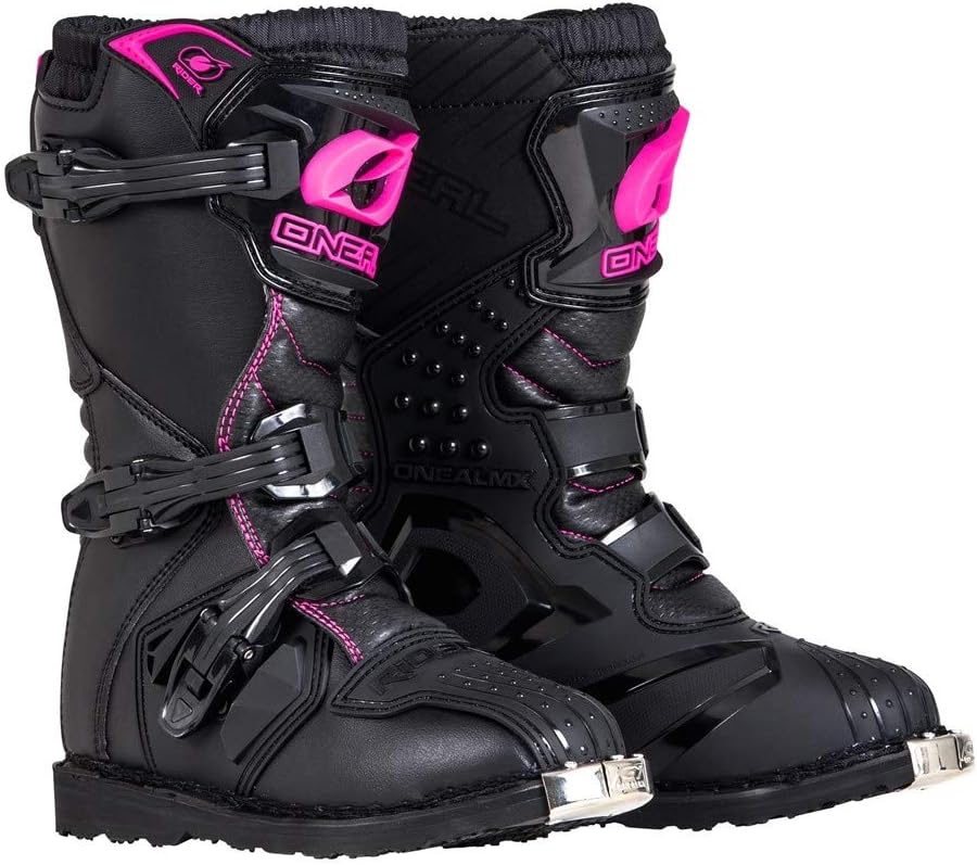 O'NEAL Youth Rider Boot (Black/Pink, Size 3)