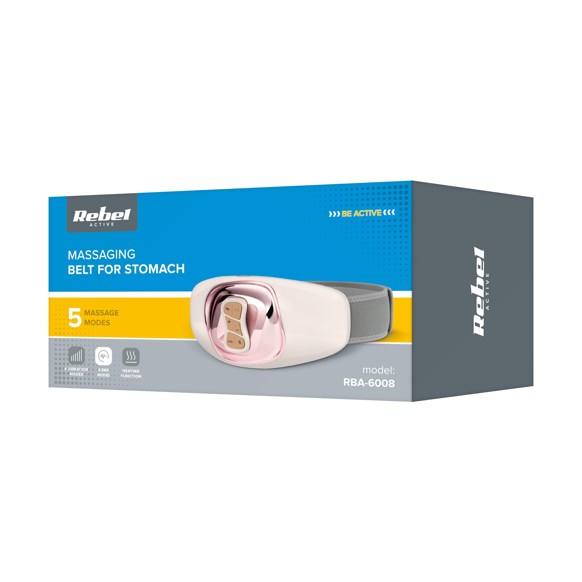 Rebel Gürtel Massagegurt Bauchmuskel Stimulation Wireless Heizfunktion Fernbedienung RBA-6008
