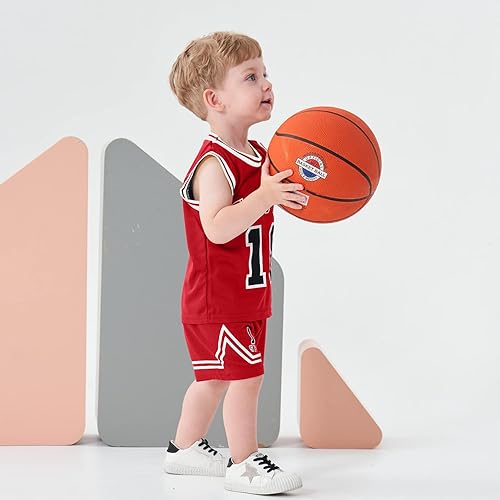 Miniatura 4 de Conjunto de pantalones cortos deportivos para niños, 2 piezas, camiseta sin mangas y pantalones cortos de malla