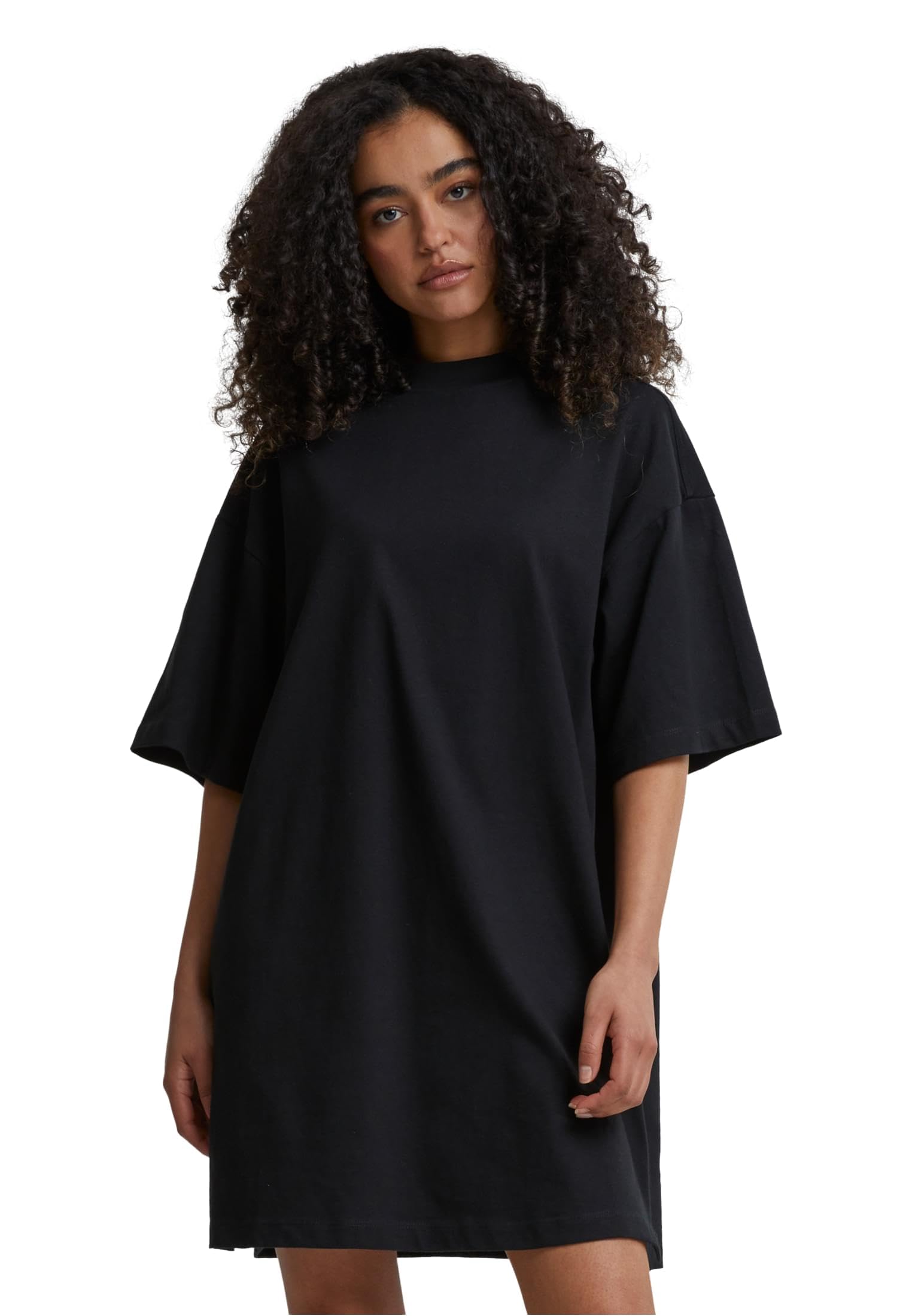 Urban Classics Women's Black Organic Heavy Oversized Tee Dress Casual, Xxl