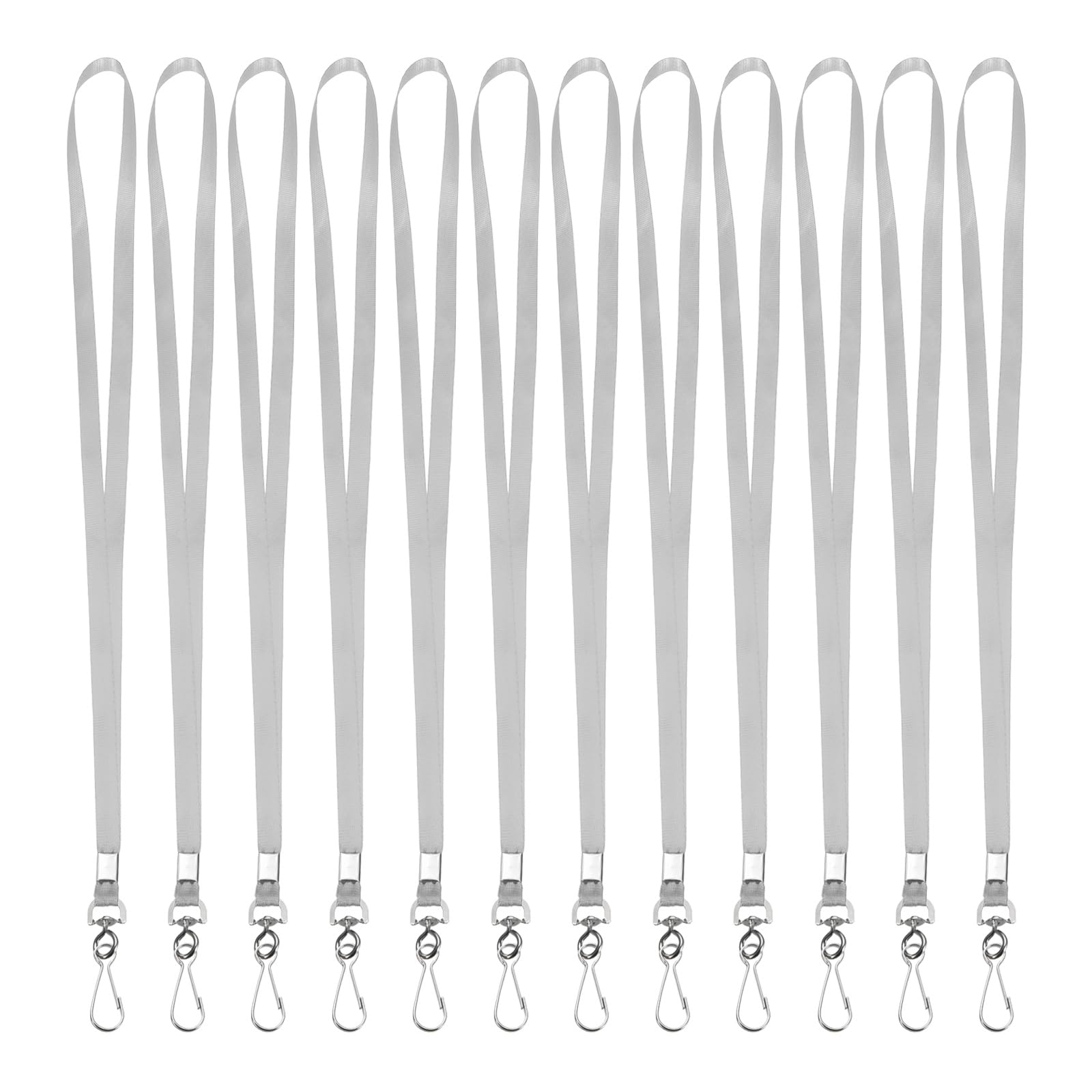 PATIKIL 25Pcs Lanyards Bulk, 47cm Badge Lanyard Neck Nylon with Clasp for ID Badge Keys Worker Name Tag Wallet Cruise Phone Events Office, Silver
