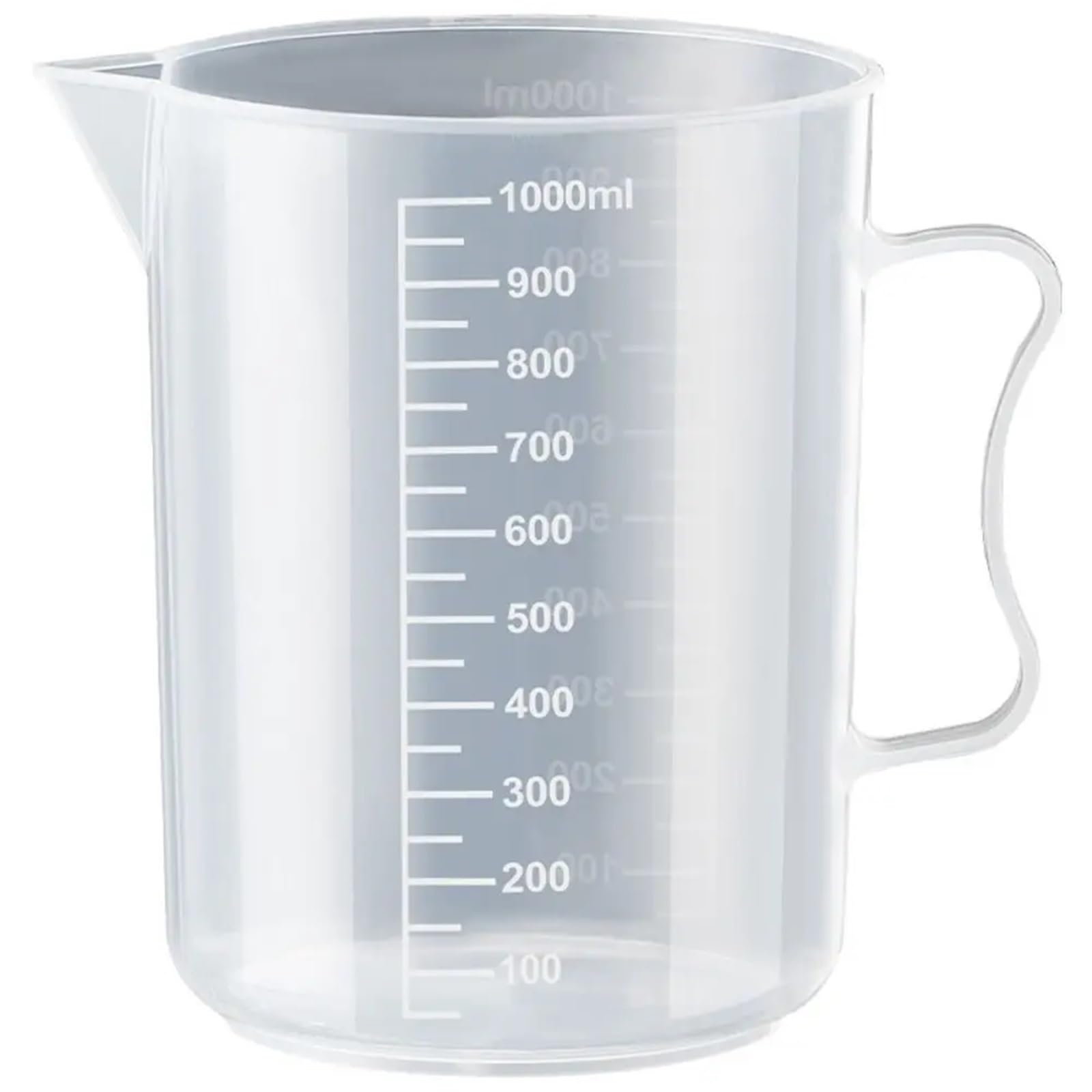 Vaso medidor, 3 unidades de plástico graduado, vaso mezclador transparente de gran capacidad con tapa, vaso de laboratorio for repostería de cocina (100 ml)(1000ml)