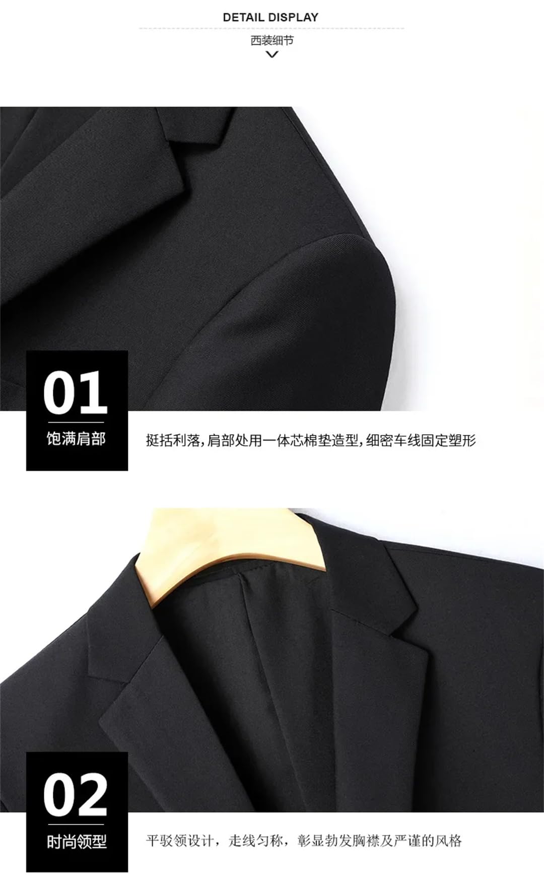 Uomini Affari Sottile Tinta Unita Professionale Abito Sposo Best Man Suit (Blazer + Pantaloni)