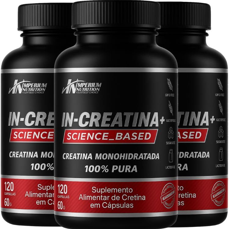 COMBO CREATINA 360 CÁPSULAS MONOHIDRATADA 100% PURA - IN-CREATINA...