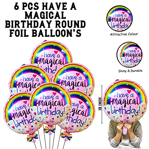 Image of Have a Magical Birthday Round Foil Balloons Print Pack of 6