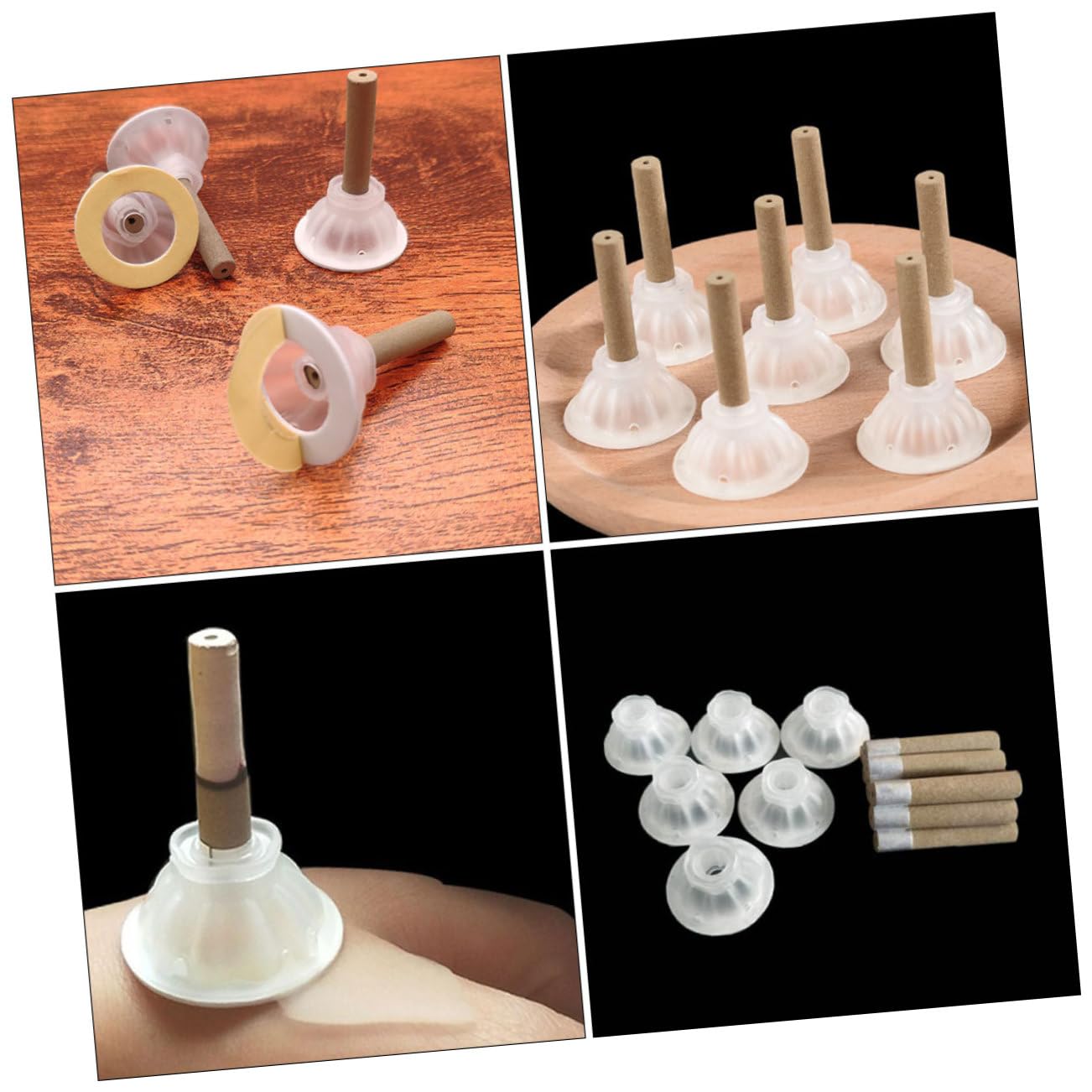Healvian 200sets Moxa Sticks Fatti Mano Per Moxibustione Con Base Accessori Tradizionali Per Benessere Di Famiglia e Amici Adatti Per Cervicale Dolori Lombari e Menstrual