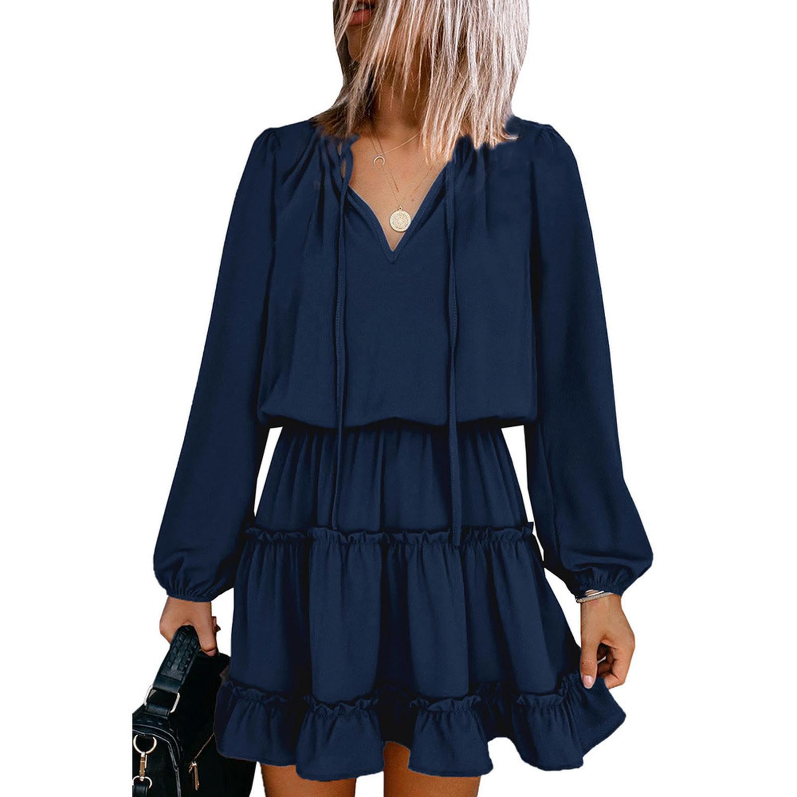 Robe ample jusqu'aux genoux pour camoufler les rondeurs avec élégance