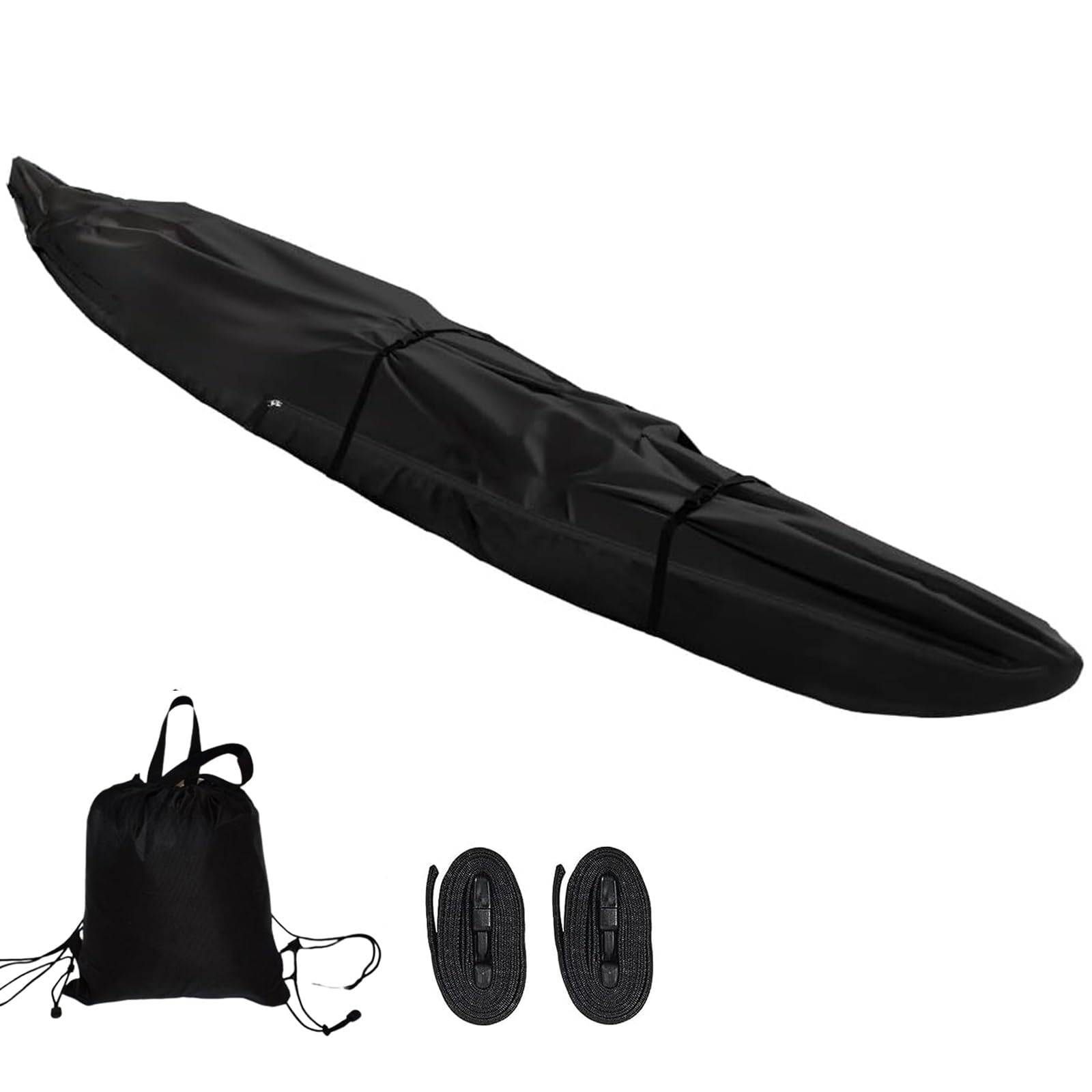 Hardtry Kayak Covers with Zip, 420D Waterproof, Black, 13FT