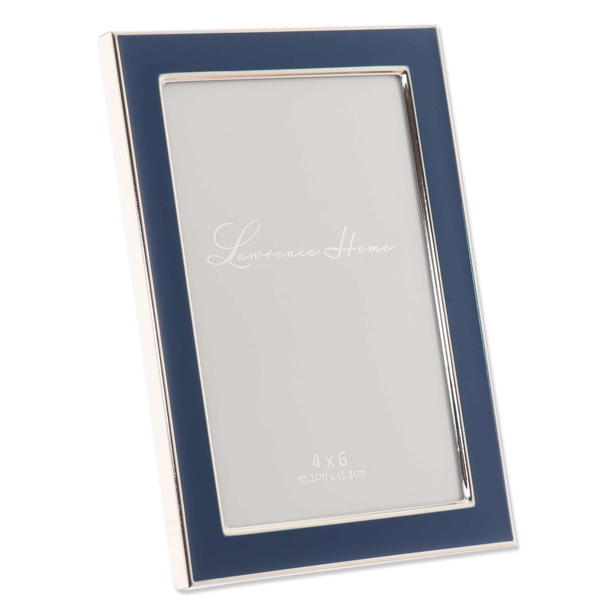 Lawrence Frames Metal and Enamel Picture Frame, Blue, 4x6