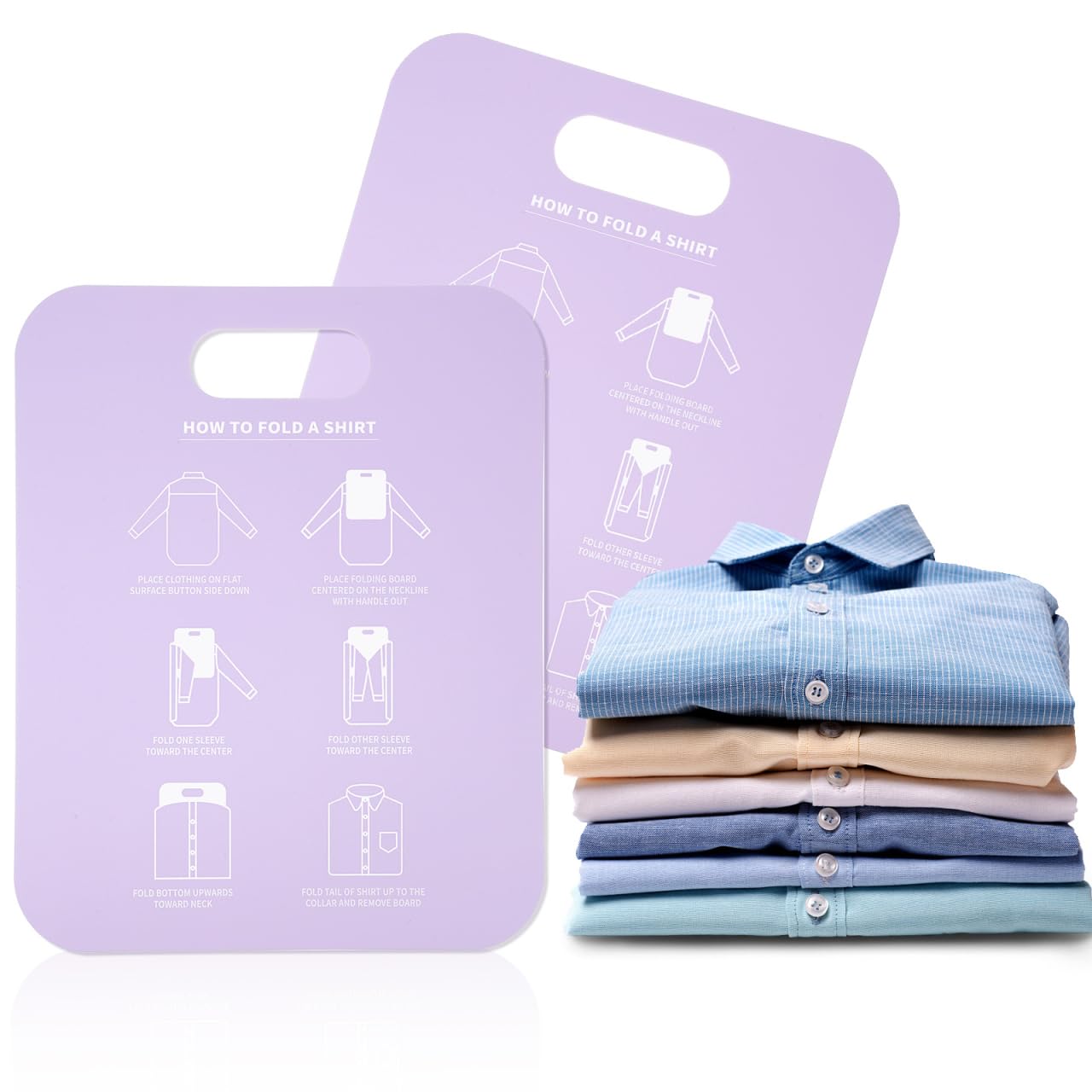 2 Pcs Small Clothes Folding Board Laundry Shirt Organizer Plastic Large Shirt Folding Board Adult Tshirt Board for Adults Children