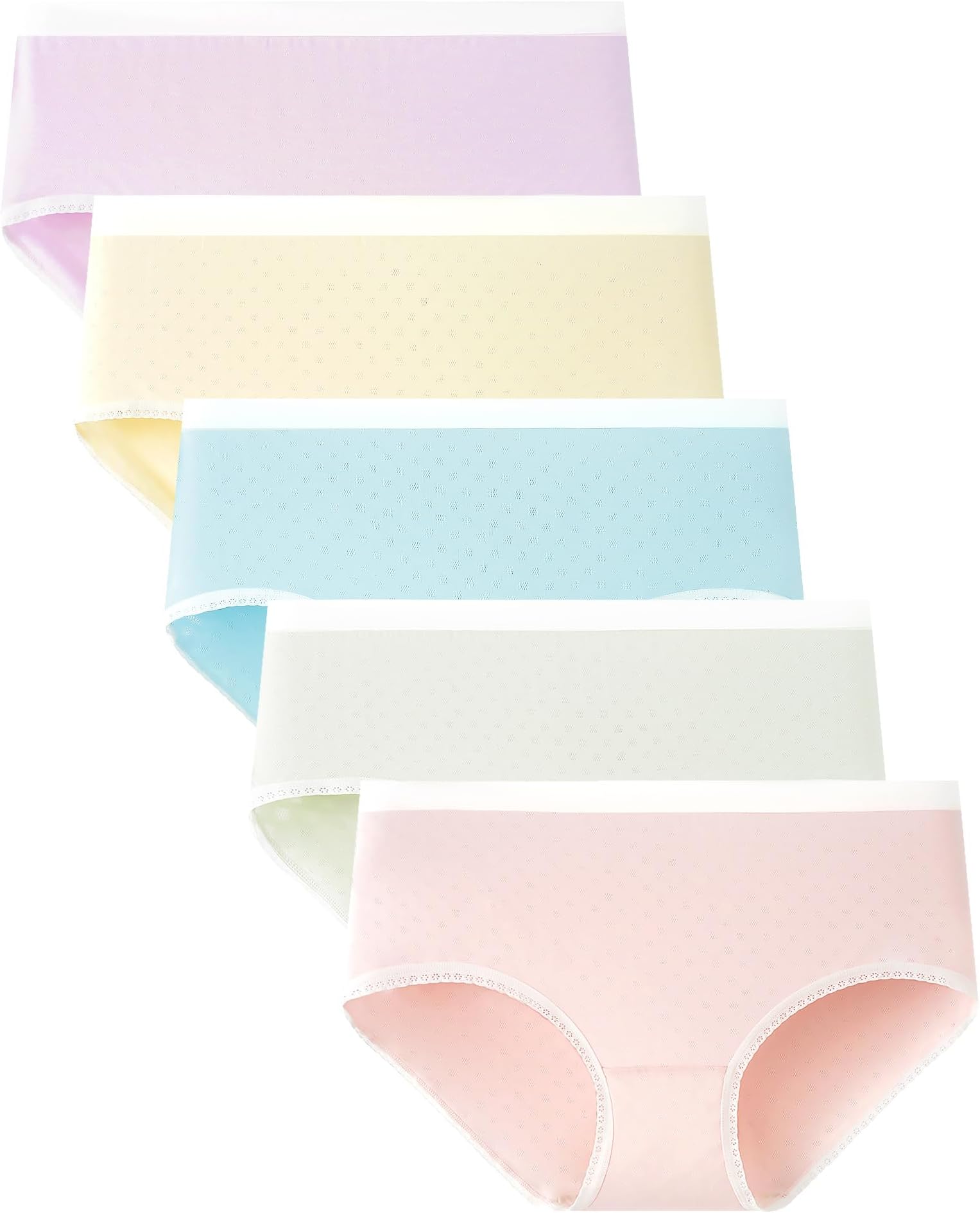Girls Knickers Cotton Underwear Comfortable Soft Briefs Underpants 5 Pack, Teen Girls Underwear Panties Stylish Multicolor, Moisture-Wicking School Sport Daily Wear Briefs 8-16 Years