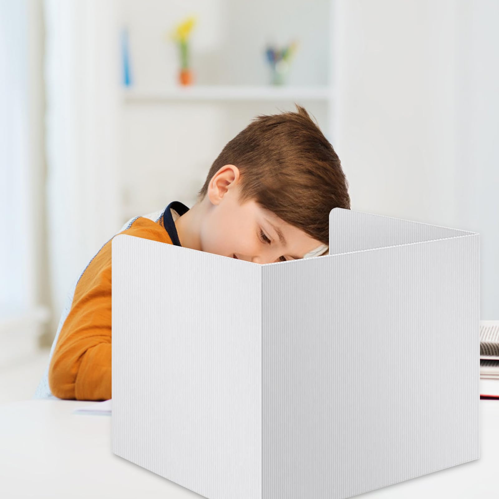 10 pezzi divisori da scrivania, divisori a forma di U, per scuola, ufficio, privacy, scrivania con 4 etichette, divisorio in plastica per studenti, ufficio, biblioteca