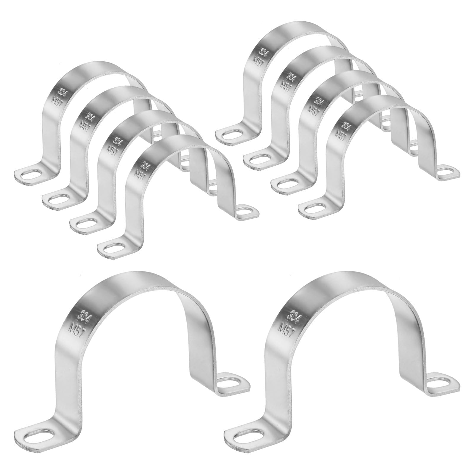 M METERXITY 10-Pack Conduit Clamps 2-1/4in, U-Tube Tension Clips, Silver