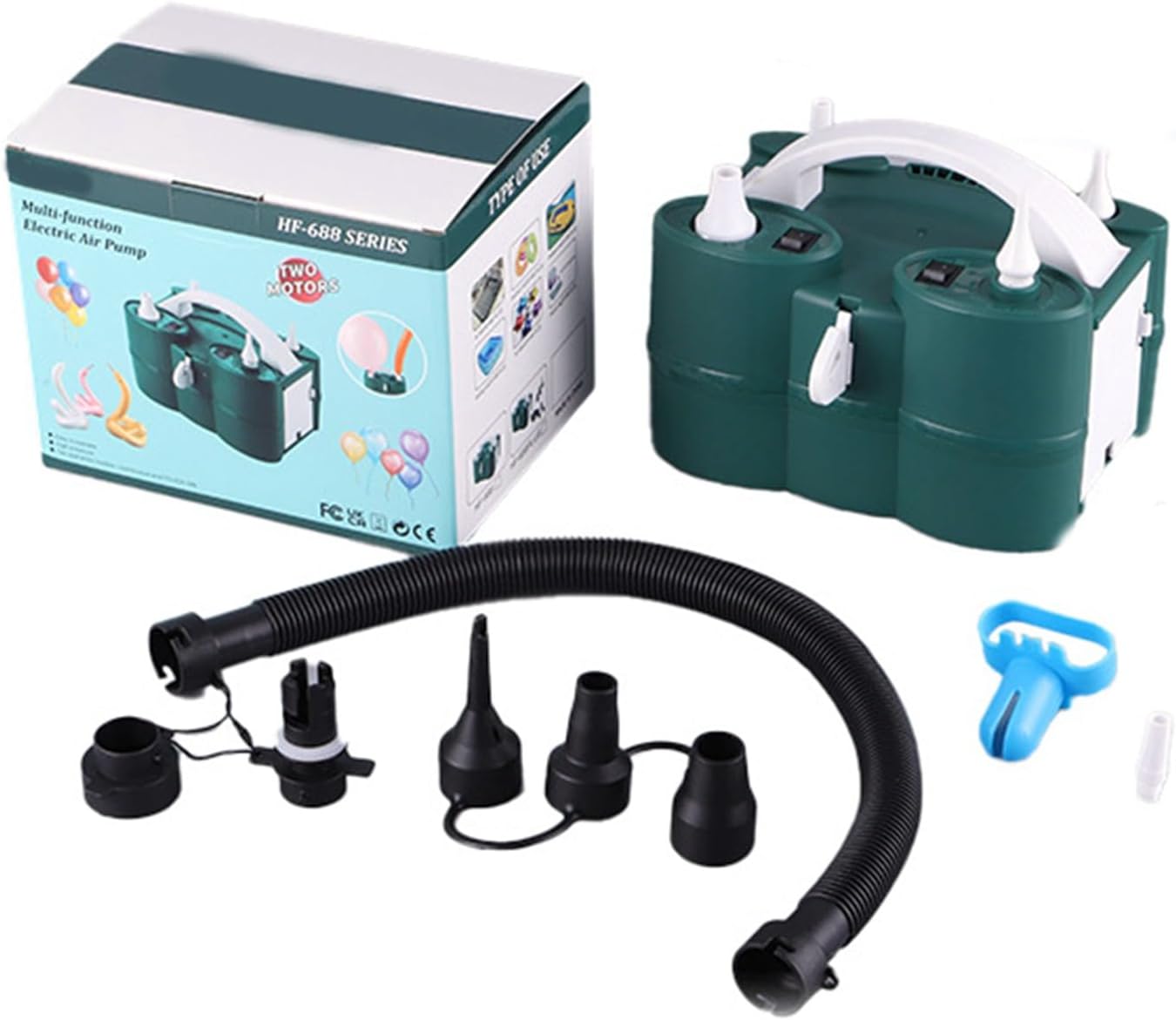Electric Air Balloon Pump PP Portable Electric Air Pump Balloon Blower Machine with Nozzle for Party Decoration