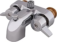EZ-FLO Chrome Two-Handle Shower Diverter Bathcock for Clawfoot Tubs - Easy Install, Model 11129