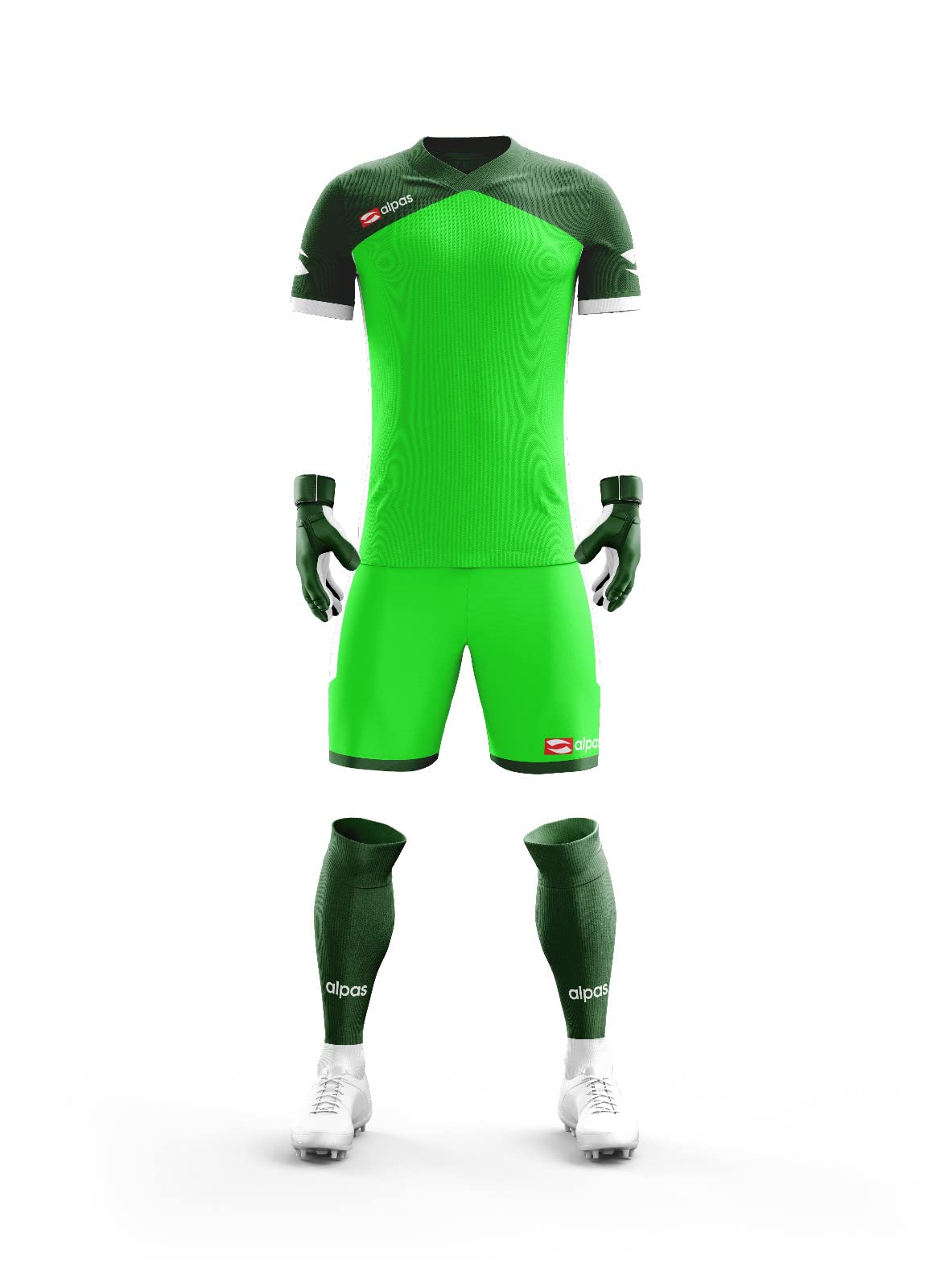 alpas Torwartset Kurzarm (Trikot + Hose + Strümpfe) / 8 Farben & alle Größen