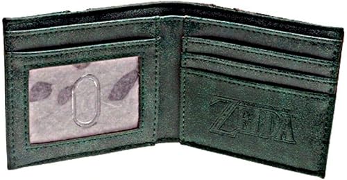 Miniatura 2 de ANGIEHAIE Legend of Zelda - Cartera de metal Hylian Shield verde bi fold