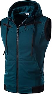 Generic Chaleco de ciclismo para hombre, casual, para exteriores, impermeable, ligero, impermeable, con múltiples bolsil...