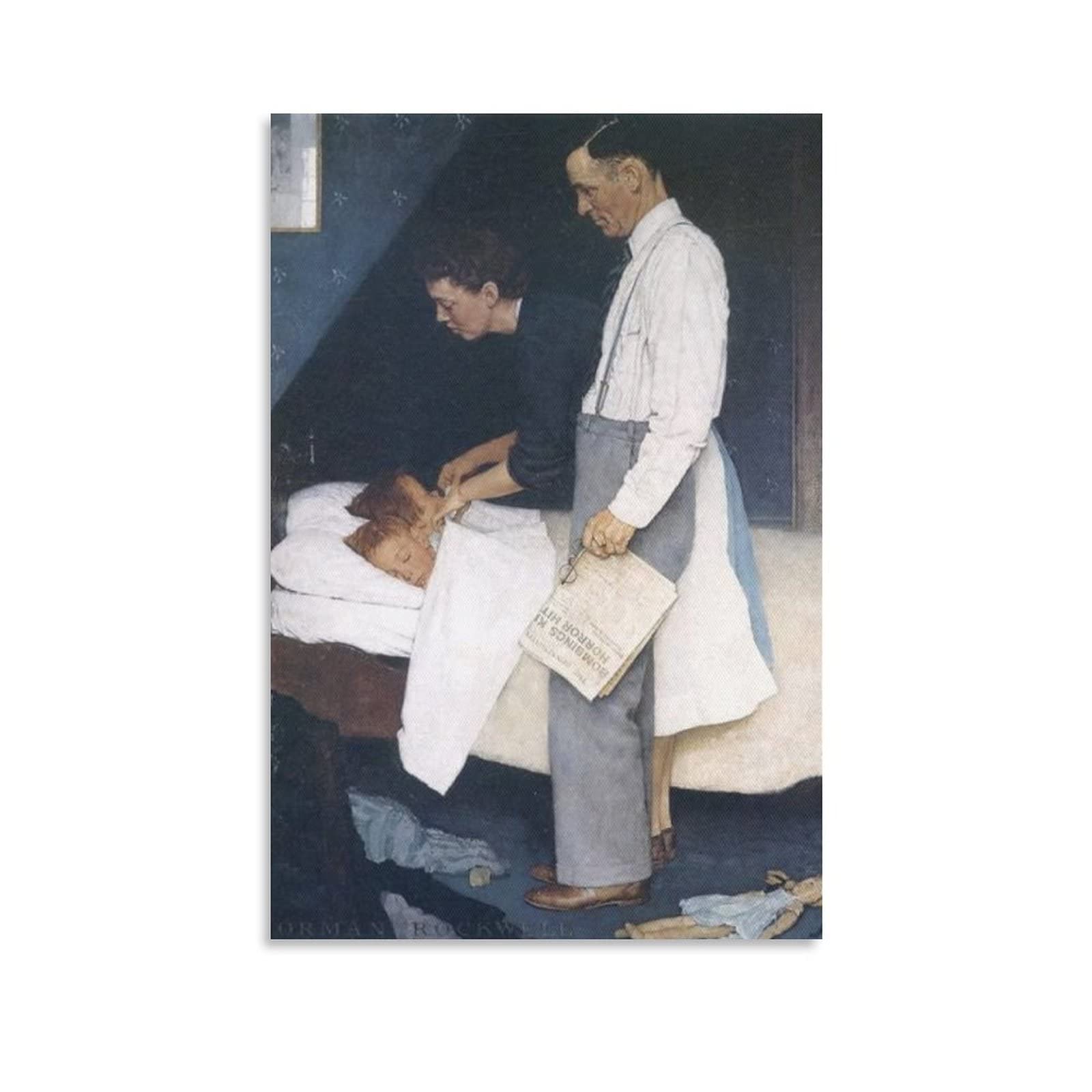 Freedom From Fear by Norman Rockwell Posters Wall Art Painting Canvas Prints Decor Poster Artworks 24x36inch(60x90cm)