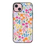 CASETiFY Compact iPhone 15 Plus Case [4 ft. 2X Military Grade Drop Protection/Slim/Lightweight] - Bright Spring Flowers - Clear Black
