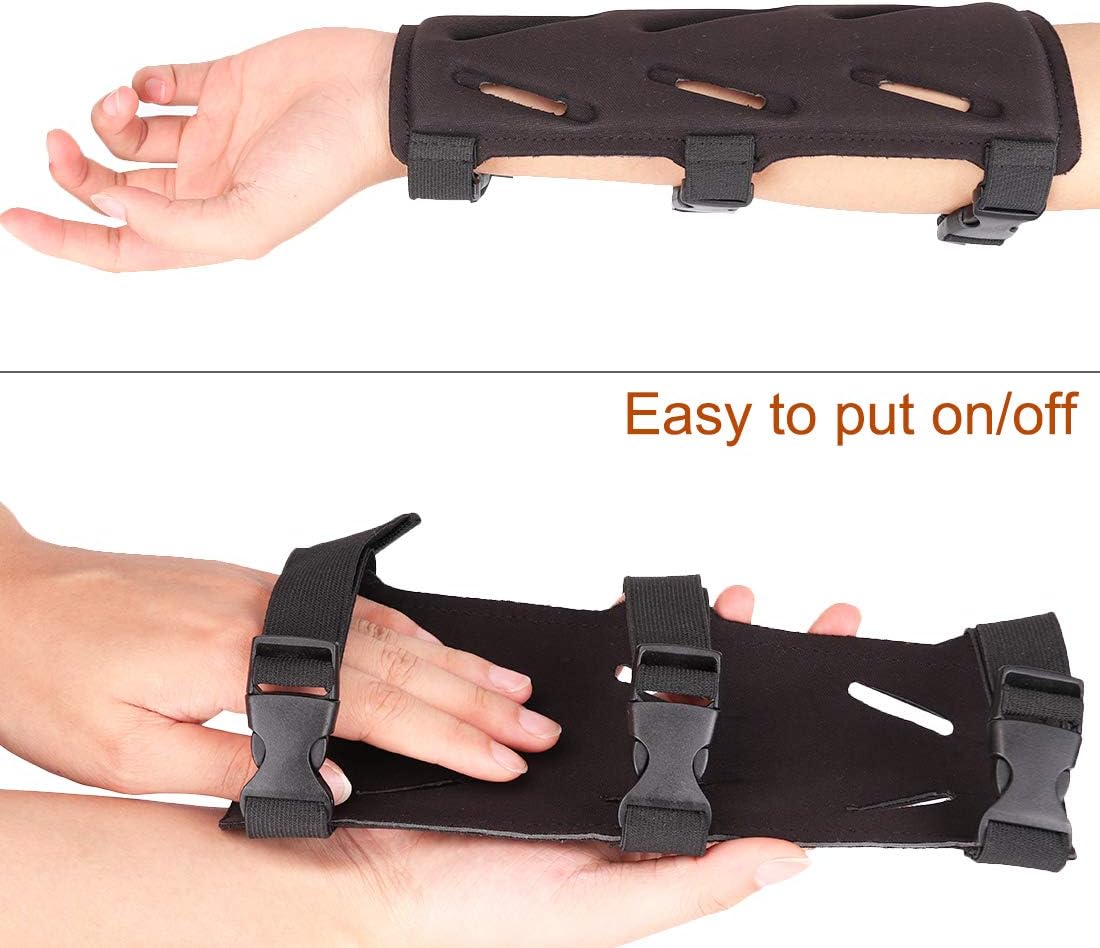 KRATARC Archery Arm Guard Adjustable Protective 3-Strap Accessory Lightweight Hunting Target Shooting Adult Unisex (Black- 2PCS) : Sports & Outdoors