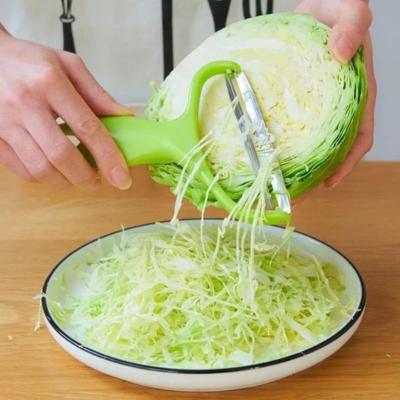 Green Cabbage Shredder, Vegetable Cutter Cabbage Peeler Stainless Steel Cabbage Slicer Cabbage Graters,Salad Potato Slicer for Home Restaurants Kitchen Accessories-Green