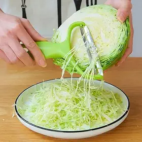 Triturador de repolho verde, cortador de legumes, descascador de repolho, ralador de repolho, ralador de repolho, fatiador de batata para salada, restaurantes, acessórios de cozinha, verde
