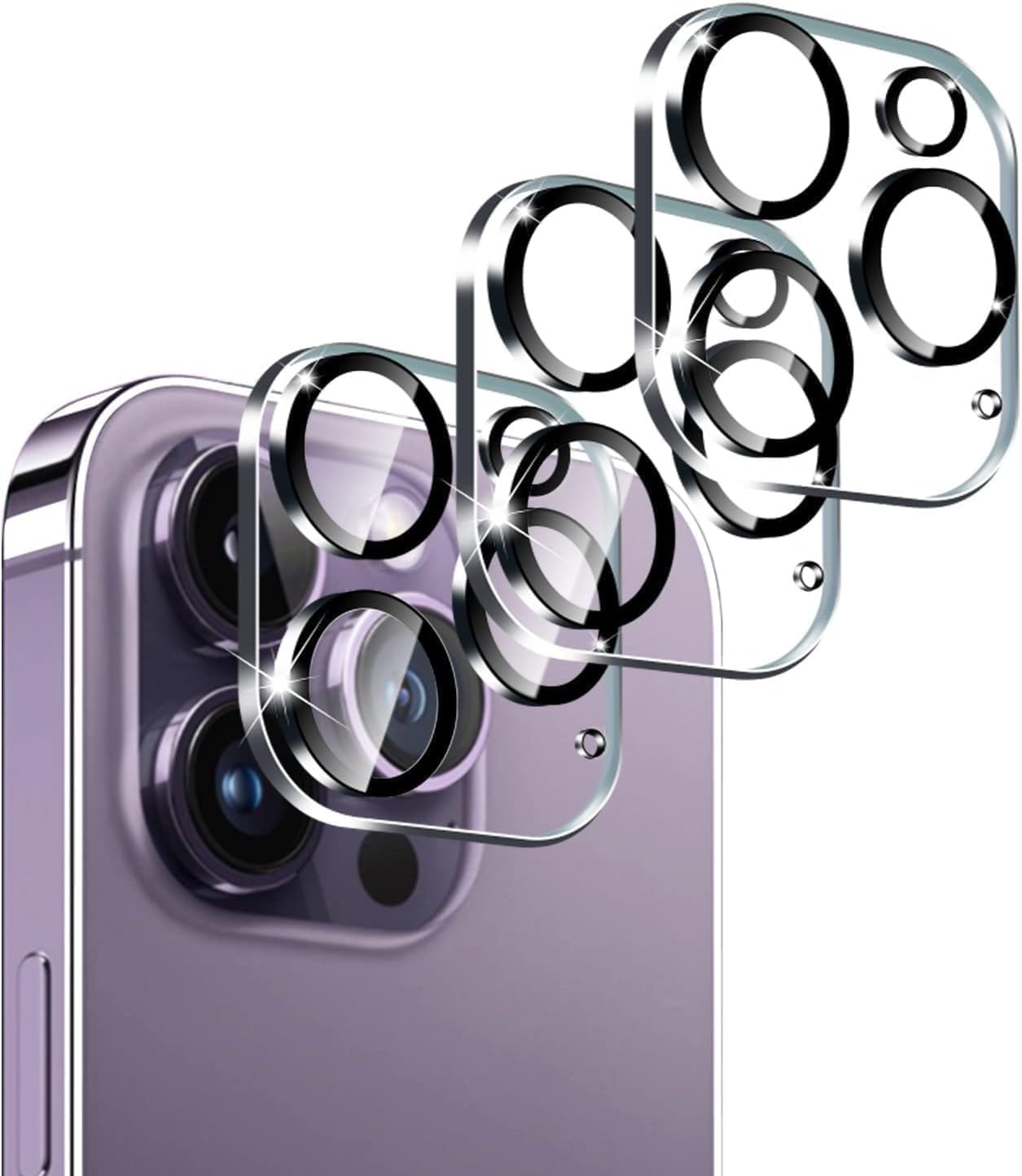 BeeChip Camera Lens Protector 9H Tempered Glass for i-Phone 14 Pro and i-Phone 14 Pro Max, Anti-Scratch, Case Friendly, Does Not Affect Night Shots.