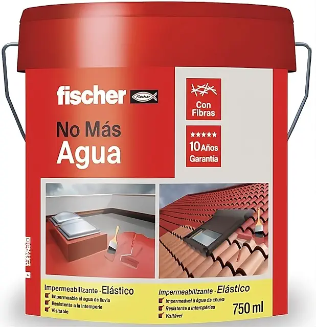 Impermeabilizante con fibras para tejados - Polímero líquido gris, 750 ml