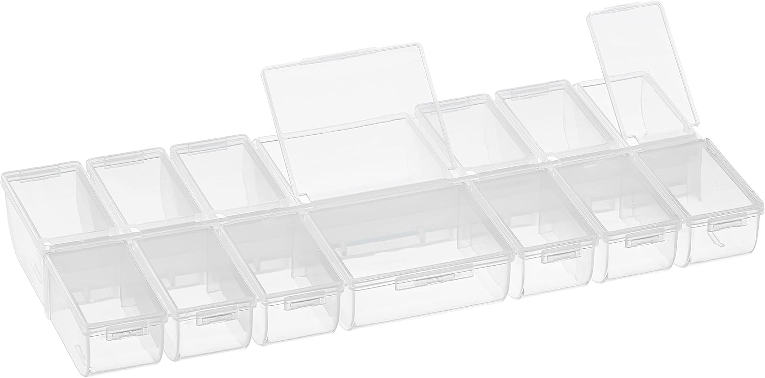 6 Pack: Clear 14-Compartment Flip Top Bead Organizer by Bead Landing™