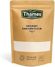 Organic Einkorn Wholemeal Flour-Certified Organic, Non-GMO, Vegan, No Additives, No Preservatives, Resealable Bag by Thames Organic 1kg