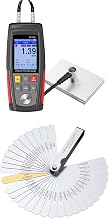 CAMWAY Digital Ultrasonic Thickness Gauge Meter+ Stainless Steel Feeler Gauge