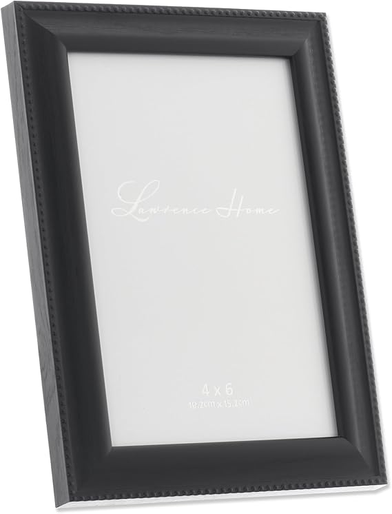 Lawrence Frames Classic Bead Picture Frame, 4x6, Black