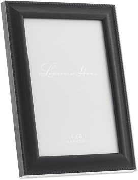 Lawrence Frames Classic Bead Picture Frame, 4x6, Black