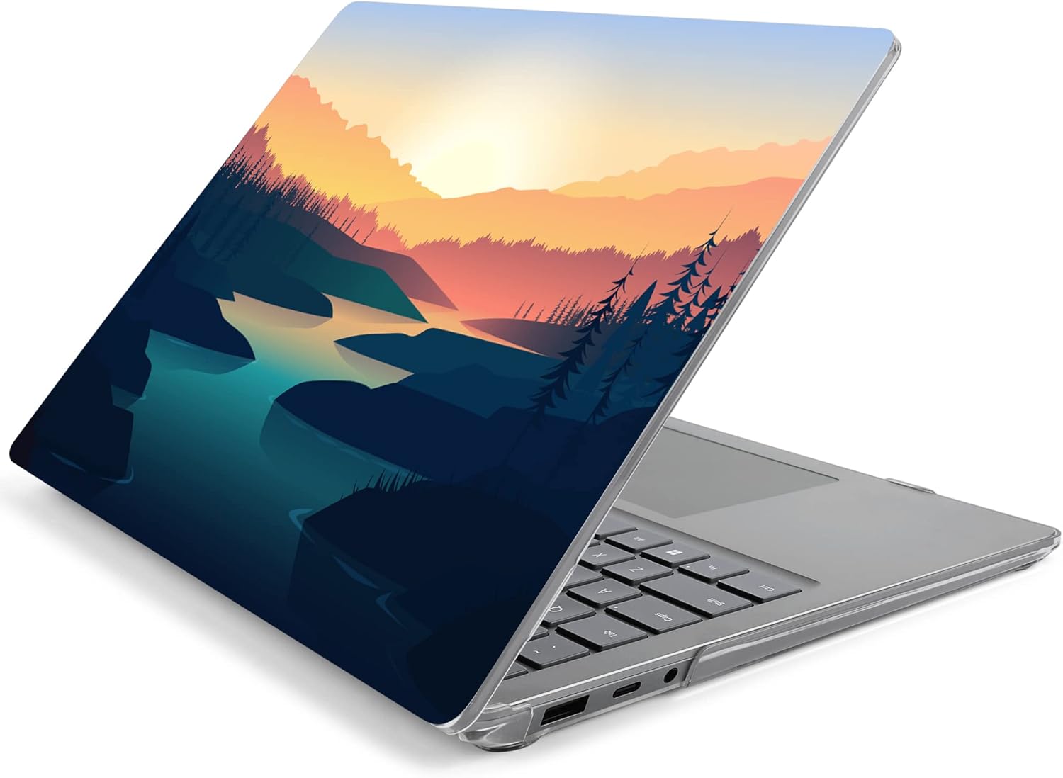 Batianda Premium Laptop Case for 15" Microsoft Surface Laptop 5 4 3 with Metal Palm Rest Designed Clear Protective Plastic Hardshell & Keyboard Cover & Screen Protector, Dawn