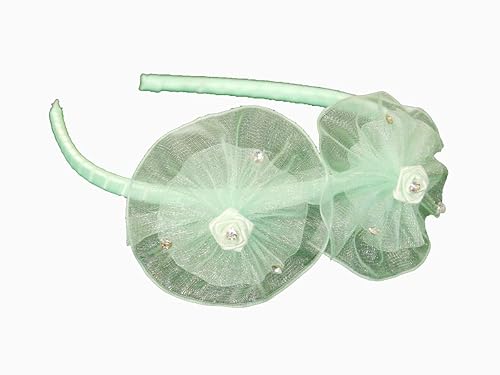 Diadema de organza con lazo y diamantes de imitación (verde menta) Diadema de organza con lazo y diamantes de imitación (verde menta)